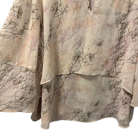 Cato Soft Botanical Print Layered Blouse Sz 22W multi blouse - Picture 4 of 11
